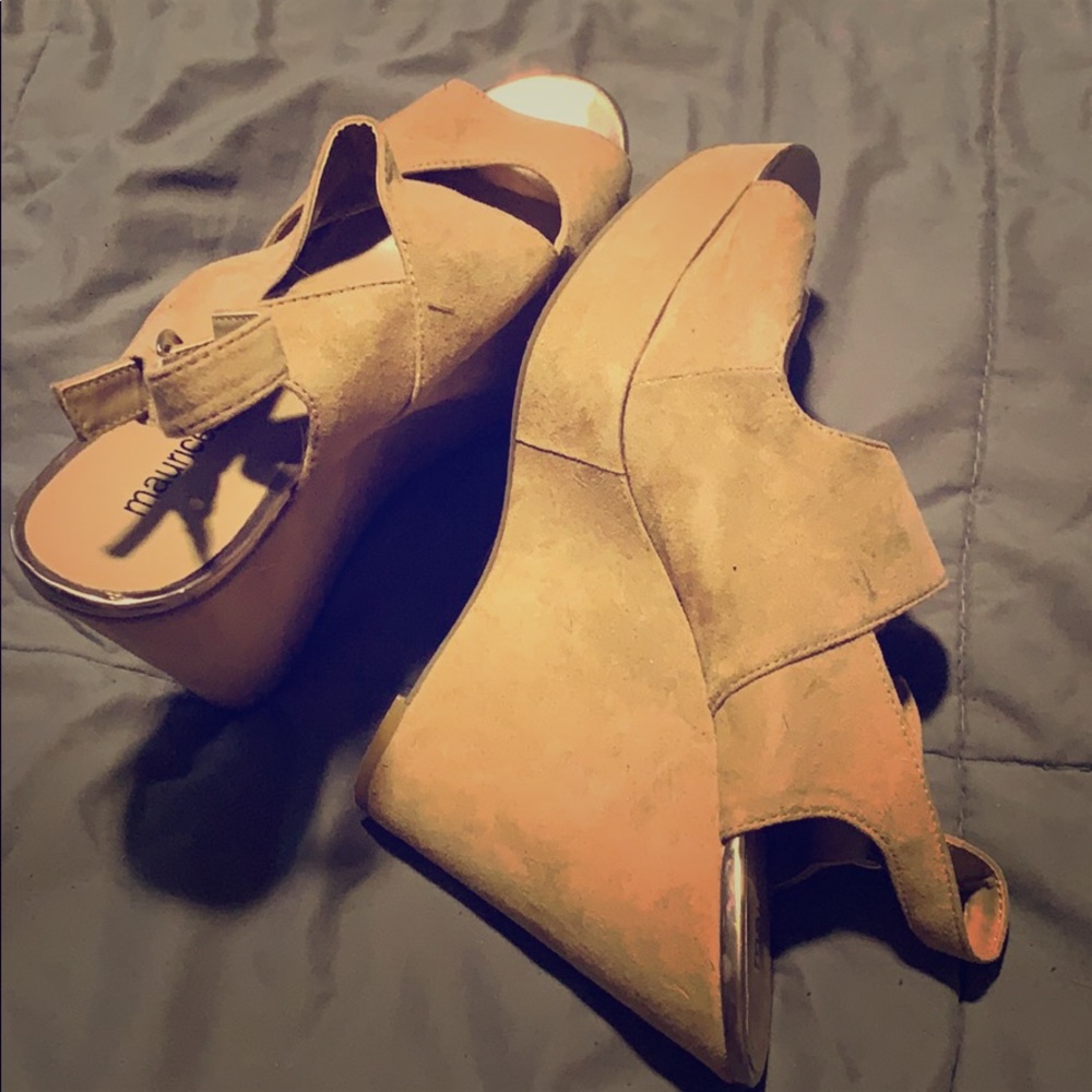 Beige wedges
